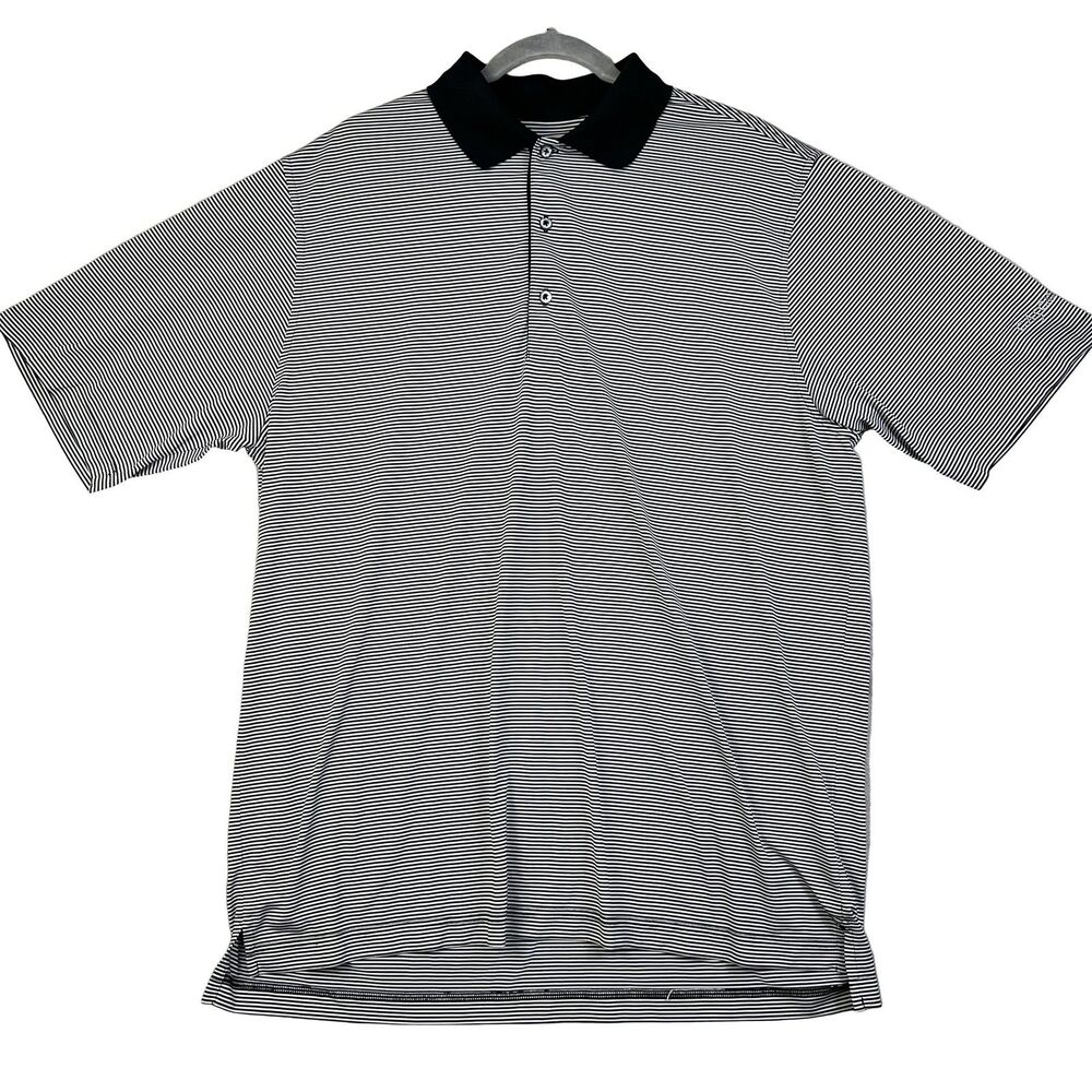 Donald Ross Men Large Golf Polo Shirt Black White Cascata Golf Club Resort Logo⁠